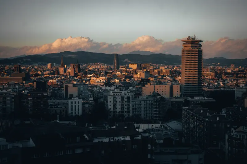 Azoteas de Barcelona vistas desde el aire
